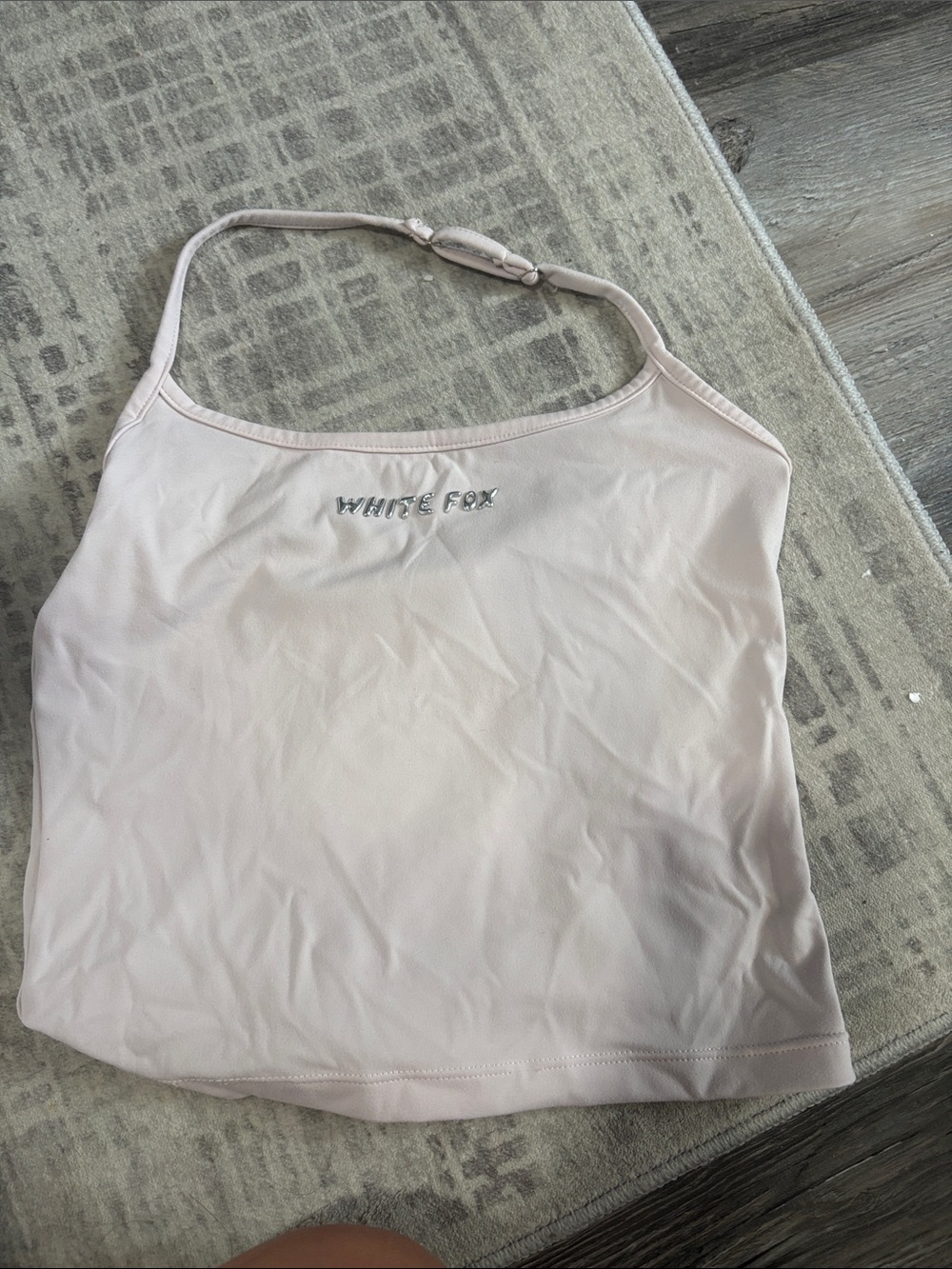 White Fox Boutique Pale Pink Halter Crop Tank